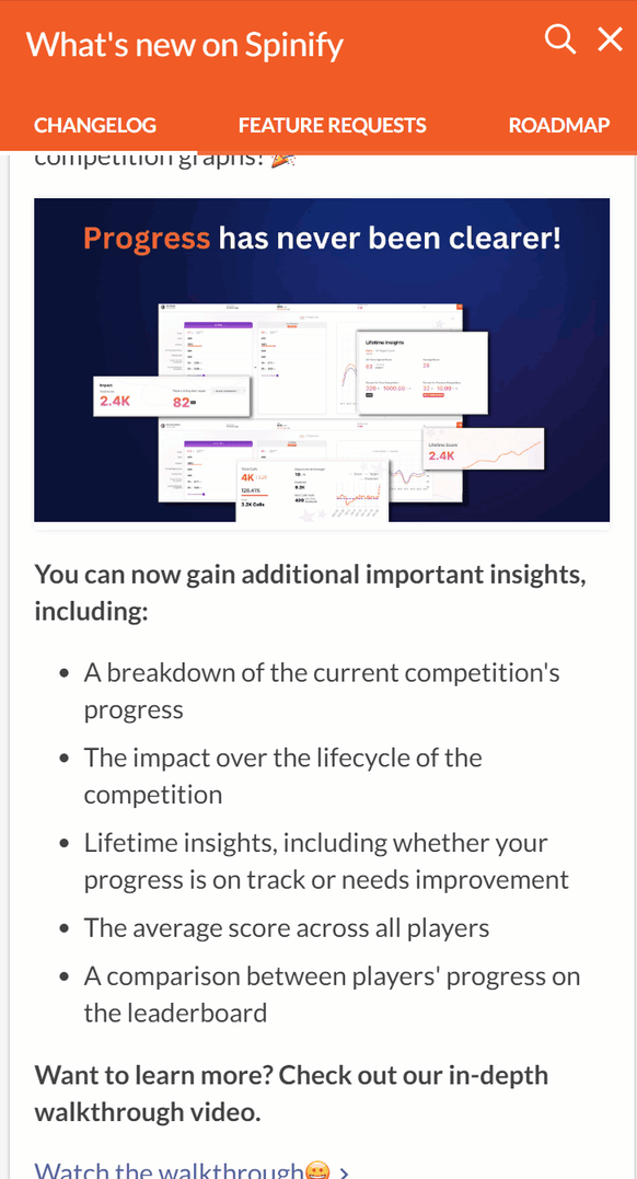 Using the Changelog, Feature Requests and Roadmap in MySpinify